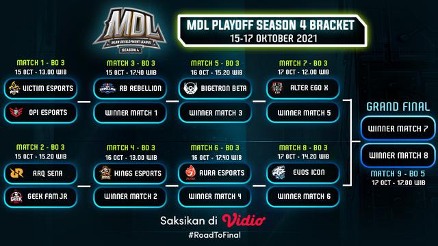 Jadwal dan Live Streaming Babak Play Off MDL Season 4 di Vidio Pekan Ini