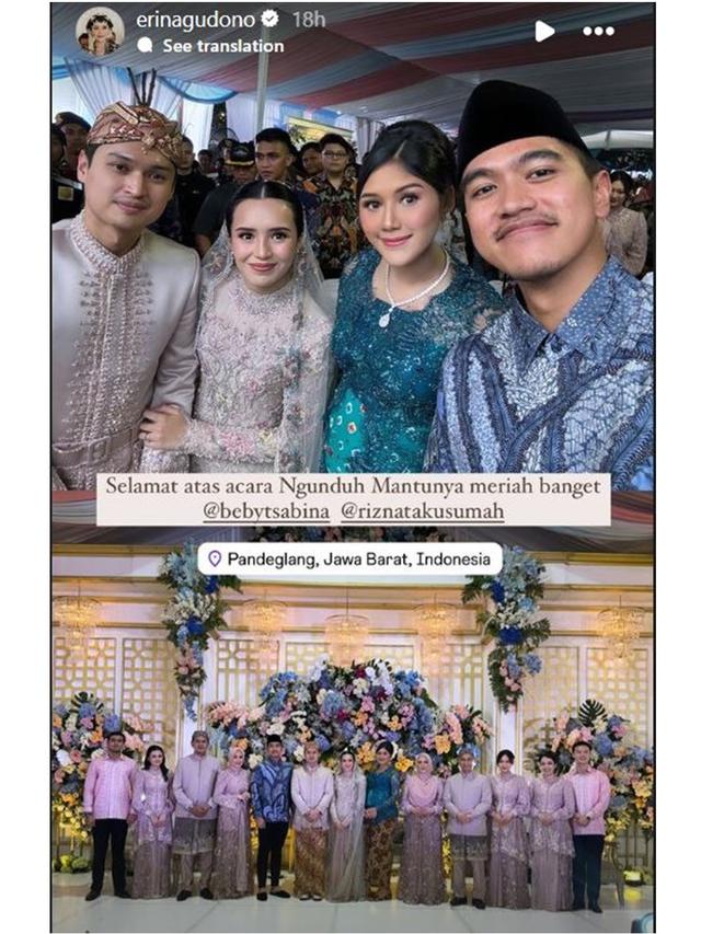 6 Potret Acara Ngunduh Mantu Beby Tsabina, Dihadiri Kaesang dan Erina Gudono