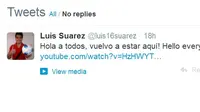 Jelang Lawan MU, Suarez Berkicau di Twitter