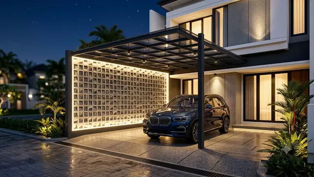 Inspirasi Carport 3x6 Meter dengan Roster Beton