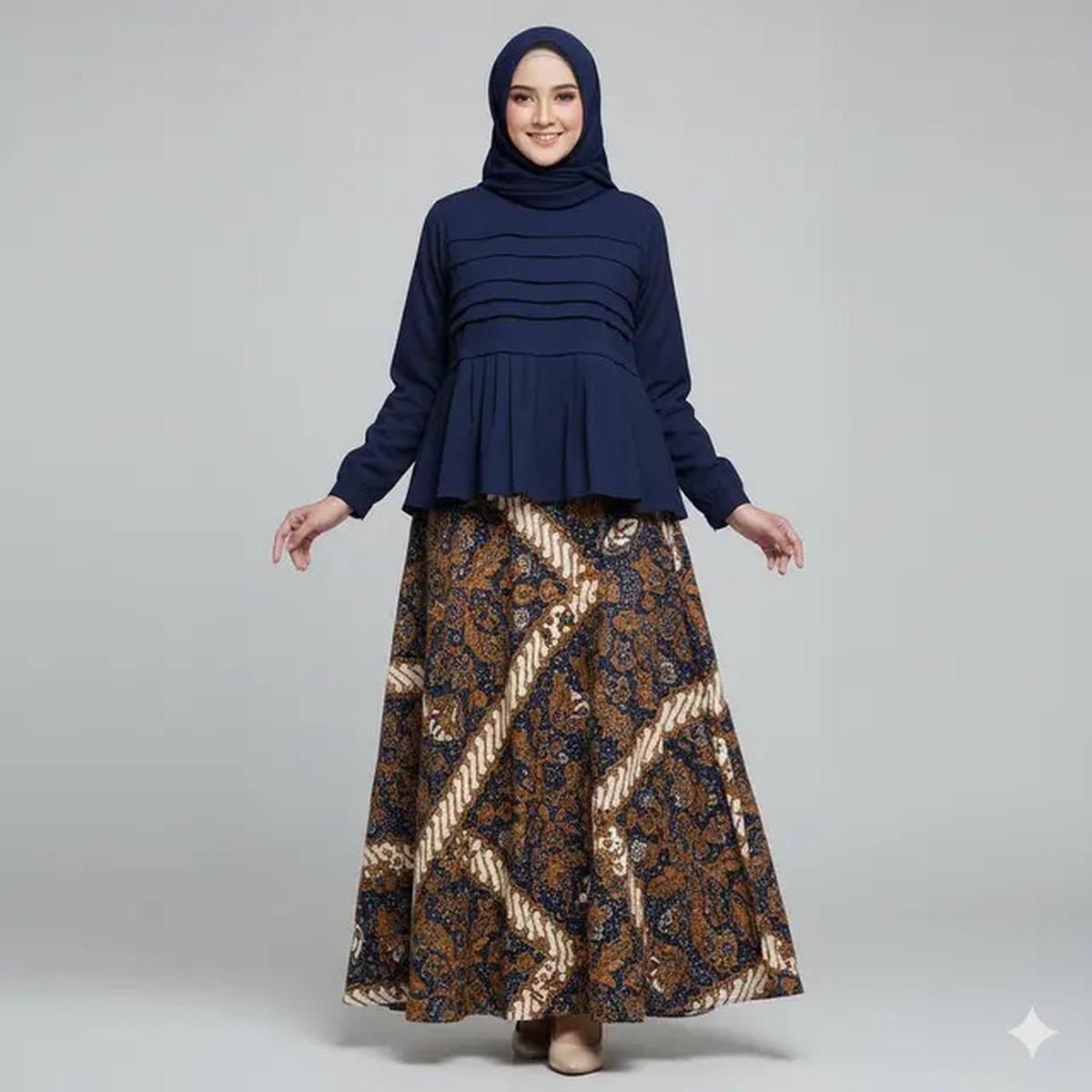 7 Model Gamis Batik Kombinasi Rempel 2025, Anggun dan Cocok untuk Berbagai Acara