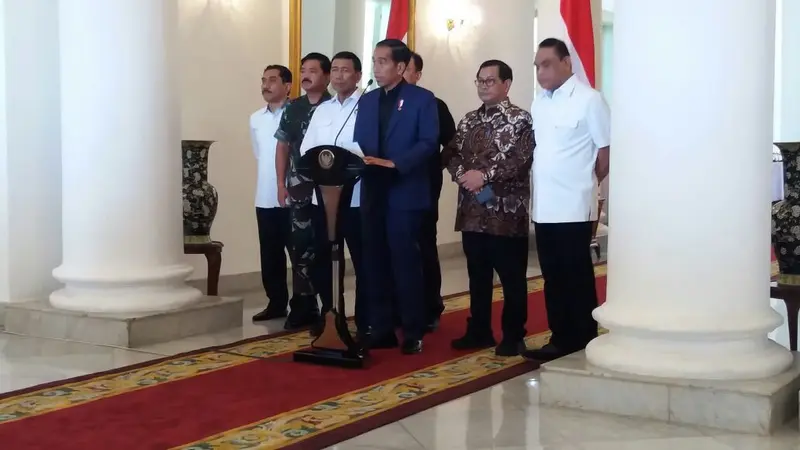 Presiden Jokowi menggelar jumpa pers mengenai kerusuhan di rutan Mako Brimob Kelapa Dua, Depok