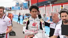 Mario Suryo Aji jelang balapan Moto2 Argentina di Sirkuit Termas de Rio Hondo. (Honda Team Asia)