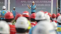 PT PLN (Persero) menggelar apel siaga kelistrikan pada Kamis (31/8) di Istora Senayan, Jakarta. Apel ini dipimpin oleh Direktur Utama PLN, Darmawan Prasodjo. (Dok PLN)