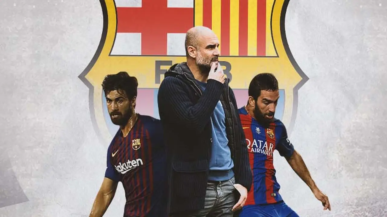 Barcelona - Andre Gomes, Pep Guardiola, Arda Turan