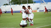 Timnas Indonesia U-15 saat melawan Vietnam pada laga perdana Grup A Piala AFF U-15 2019 di  Institute of Physical Education (IPE), Chonburi, Sabtu (27/7/2019). (Bola.com/Dok. PSSI)