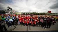 Marc Marquez saat finis pertama Sprint Race MotoGP Belanda 2025 di Sirkuit Assen hari Sabtu, 28 Juni 2025. (X/Ducati)