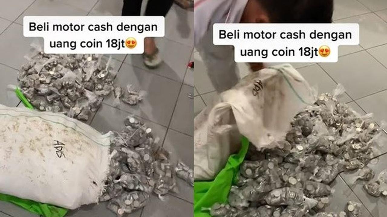 Viral Pria Beli Motor Pakai Uang Koin Sekarung, Totalnya Rp 18 Juta