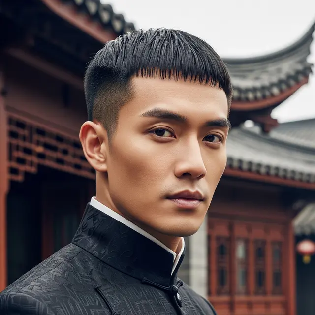 Caesar Cut Mandarin Style