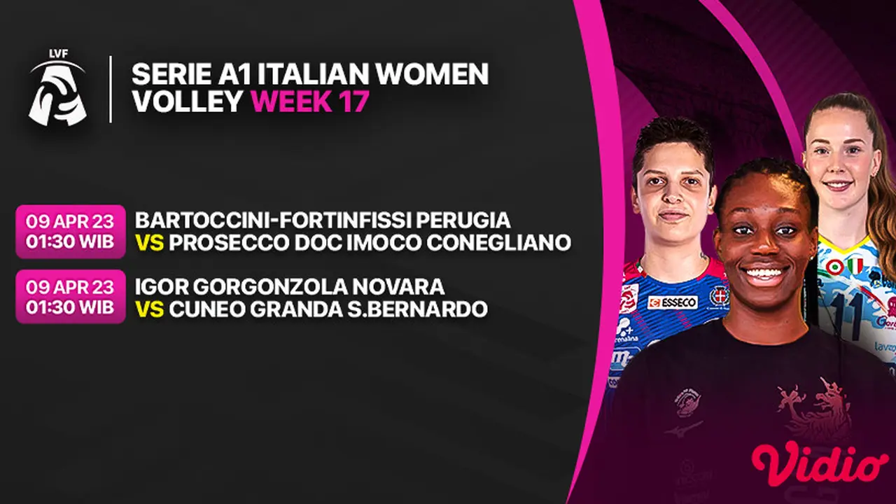 Live Streaming Serie A1 Italian Women Volley 2023 di Vidio Minggu, 9 April : Bartoccini-Fortinfissi Vs Conegliano