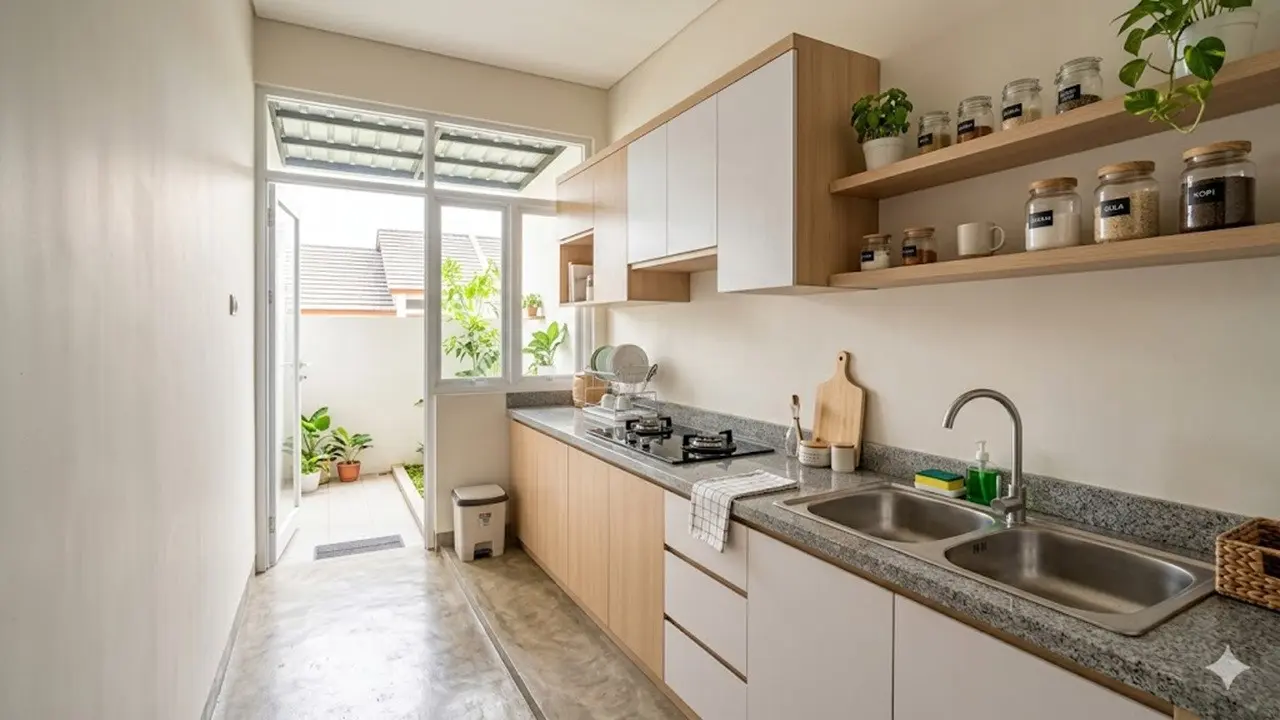 Desain Dapur Belakang Rumah Subsidi Anti Bocor