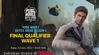 Saksikan, Streaming PUBG Mobile Battle Arena Season 4 Final Qualifier Wave 1 di Vidio. (Sumber : dok. vidio.com)