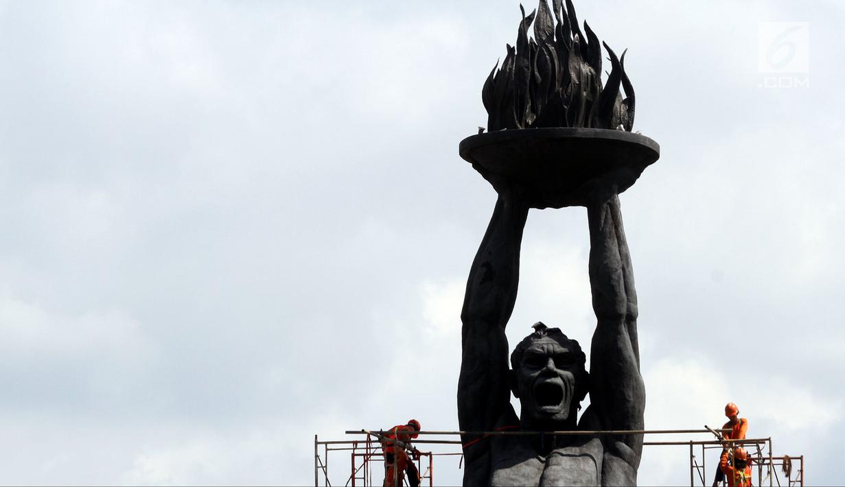 Foto Cegah Kerusakan Patung Pemuda Membangun Dibersihkan News Liputan6 Com Tepatnya, di selong, kebayoran baru, jakarta selatan. foto cegah kerusakan patung pemuda
