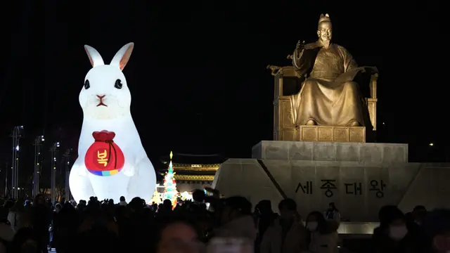 Kilau Cahaya Festival Lentera Jelang Tahun kelinci di Korea Selatan