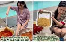 Potret Terbaru Angbeen Rishi Istri Adly Fairuz Kini Sibuk Jualan Sambal, Masak Sendiri di Pinggir Kolam Renang