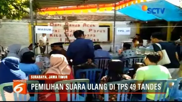 Kecamatan Tandes, Surabaya, lakukan pemungutan suara ulang karena ada warga luar TPS yang ikut coblos tanpa form A5.
