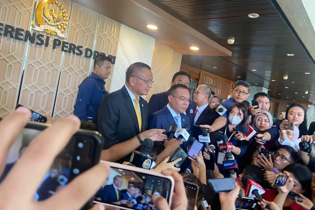 Wakil Ketua DPR Sufmi Dasco mengatakan rapat paripurna DPR RI dengan agenda mengesahkan Revisi Undang-undang atau RUU Pilkada menjadi UU ditunda. (Radityo).