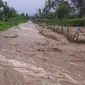 Lahar dingin Gunung Sinabung membanjiri Desa Sukatendel, Kecamatan Ndreket, Kabupaten Karo, Sumut. (Liputan6.com/Reza Perdana)