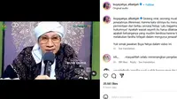 Unggahan Buya Yahya soal hukum jenazah mualaf yang dikremasi. (Instagram/ buyayahya_albahjah)