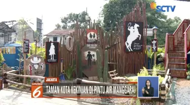 Dinas Sumber Daya Air bangun taman kota kekinian bernuansa koboy bernama Taman Robika di Pintu Air Manggarai.