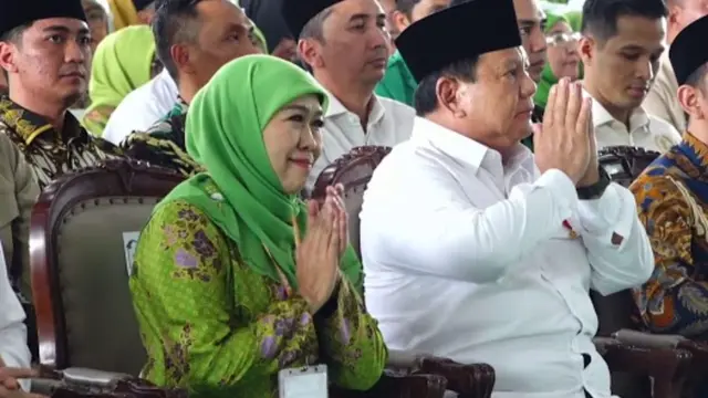Presiden Prabowo Subianto menghadiri Pembukaan Kongres Ke-XVIII Muslimat Nahdlatul Ulama (NU) yang digelar di Jatim International Expo (JIExpo), Surabaya, Senin (10/2/2025).