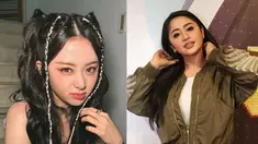 Yunjin Le Sserafim dan Dewi Perssik. (Instagram/ jenaissante - Bambang E. Ros/Bintang.com)