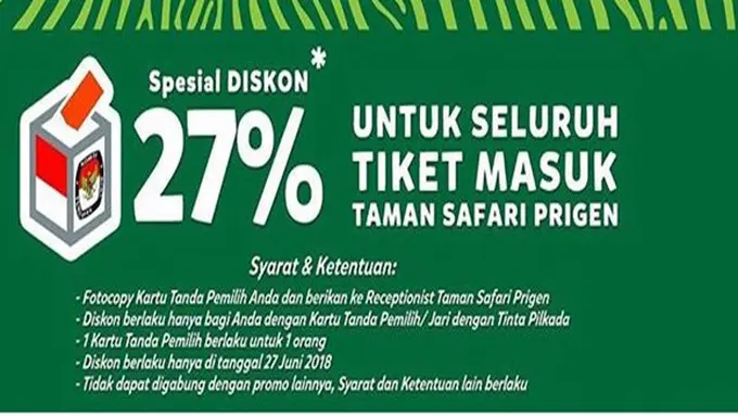 Diskon tempat wisata Pilkada serentak