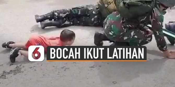 VIDEO: Hebat, Aksi Bocah Ikut Latihan Pasukan Militer TNI