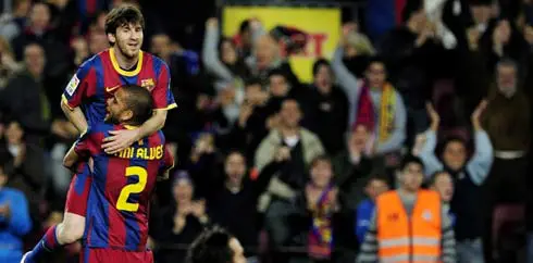 Lionel Messi jadi bintang saat Barcelona menghajar Osasuna. (AFP/Josep Lago)