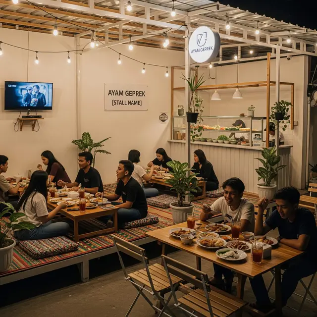 Desain Warung Ayam Geprek Minimalis