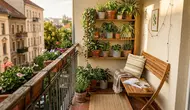 7 Desain Balkon Sempit dengan Rak Tanaman dan Bangku Lipat, Sulap Ruang Kecil Jadi Tempat Nyaman