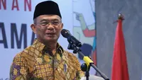Menko PMK Muhadjir Effendy saat memberikan sambutan pada acara 'Penandatanganan Nota Kesepahaman Tentang Penyediaan Bahan Baku Fraksionasi Plasma' di Wisma PMI Jakarta, Rabu (14/6/2023). (Dok Kementerian Koordinator Bidang Pembangunan Manusia dan Kebudayaan RI)