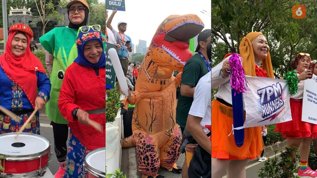 Keseruan Suporter dengan Kostum Unik Meriahkan myBCA Jakarta Running Festival 2026