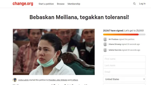 20 Ribu Orang Tandatangani Petisi Pembebasan Meiliana