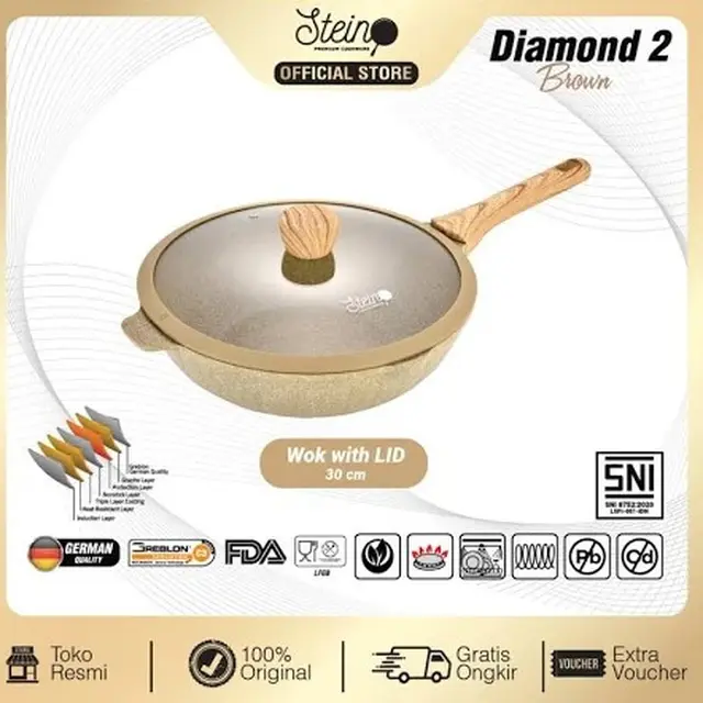 Stein Cookware Diamond Wok Pan (dok. Shopee)