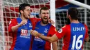 Pada menit ke-66, Crystal Palace menyamakan kedudukan. Umpan Damien Delaney diteruskan tembakan kaki kiri mendatar James McArthur yang tak mampu dihentikan kiper MU, David de Gea. (Reuters/Stefan Wermuth).