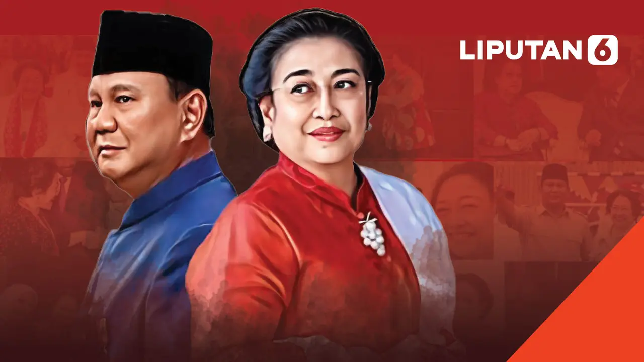 Banner Infografis Presiden Prabowo Subianto Temui Megawati Soekarnoputri.