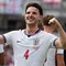 Selebrasi Declan Rice usai mencetak gol bagi Timnas Inggris ke gawang Timnas Kosta Rika di laga uji coba di Inter&Co Stadium di Florida, Kamis (11/6/2026) dini hari WIB. (AP Photo/John John Raoux)