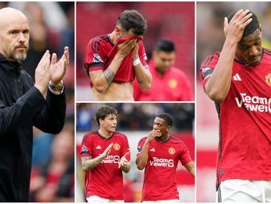 Manchester United (MU) kembali menelan kekalahan dalam laga lanjutan Liga Inggris 2023/2024. Tim berjuluk Setan Merah itu dipermalukan Brighton 1-3 di Stadion Old Trafford, Sabtu (16/9/2023). Hasil ini membuat MU turun ke peringkat ke-12 klasemen sementara Premier League dengan koleksi enam poin.