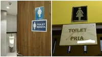 Tulisan Toilet Wanita dan Pria Tak Sesuai. (Sumber: Instagram/lelucon.seru/lucukok_)