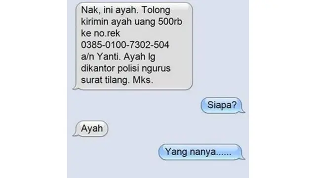 6 Chat Penipu Ngaku Jadi Ayah Ini Bikin Geleng Kepala
