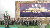 Sebanyak 449 personel yang tergabung dalam Satgas Yonmek 203/AK purna tugas dalam melaksanakan operasi di Provinsi Lanny Jaya, Papua (Istimewa)