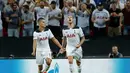 Ekspresi pemain Tottenham Hotspur, Toby Alderweireld, setelah mencetak gol ke gawang AS Monaco pada laga Liga Champions Grup E di Stadion Wembley, Kamis (15/9/2016) dini hari WIB. (Action Images via Reuters/Andrew Couldridge)