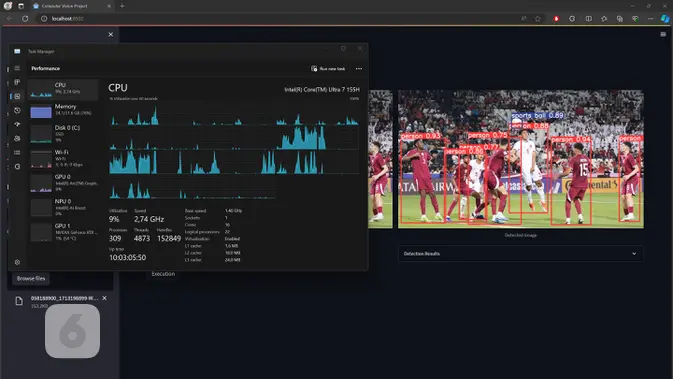 <p>Deteksi Objek (Object Detection) di Lenovo Yoga Pro 7 14IMH9 menggunakan Computer Vision dari YOLO v8</p>