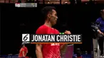 Pemain tunggal putra Jonatan Christie melaju ke babak ketiga kejuaraan dunia bulutangkis 2019. Jonatan kalahkan tunggal putra Korea Kwang Hee Heo hari Selasa (20/8/2019) di Swiss.
