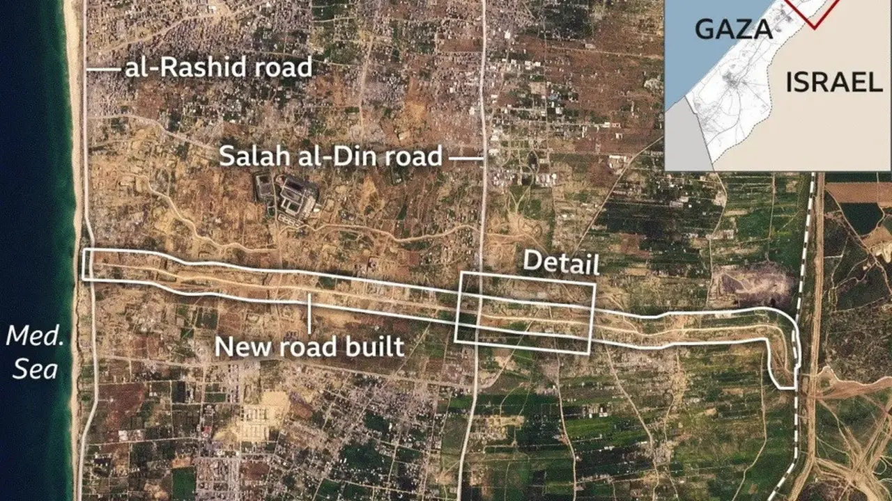Jalan baru yang dibangun Israel di Jalur Gaza, yang disebut Highway 749.