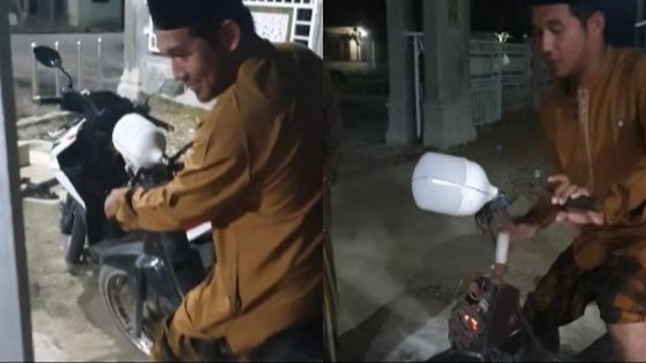 Modifikasi Bohlam rumah diubah menjadi lampu motor hasilnya sangat unik.
