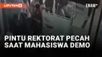 Pelantikan Wakil Dekan Universitas Riau Diwarnai Kaca Pintu Rektorat yang Pecah