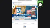 Cek Fakta: Tidak Benar Link Cara Cek BLT Kesra Periode Januari-Maret 2026