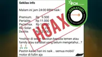 [Cek Fakta] Kabar Harga BBM Naik Jumat 30 Agustus 2019 Adalah Hoaks